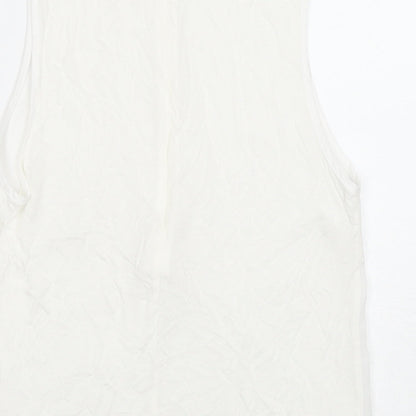 French Connection Womens White Polyester Basic Tank Size XS Round Neck
