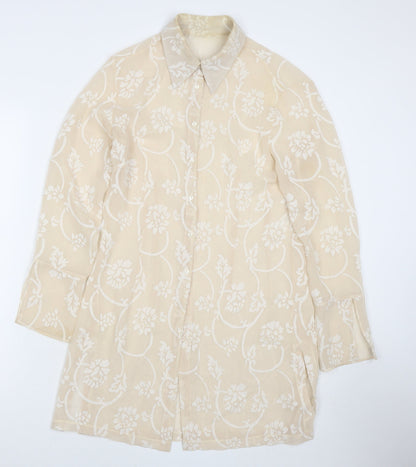 Womens UK Size 14 NEXT Beige Tunic Button-Up
