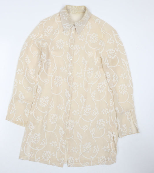 Womens UK Size 14 NEXT Beige Tunic Button-Up