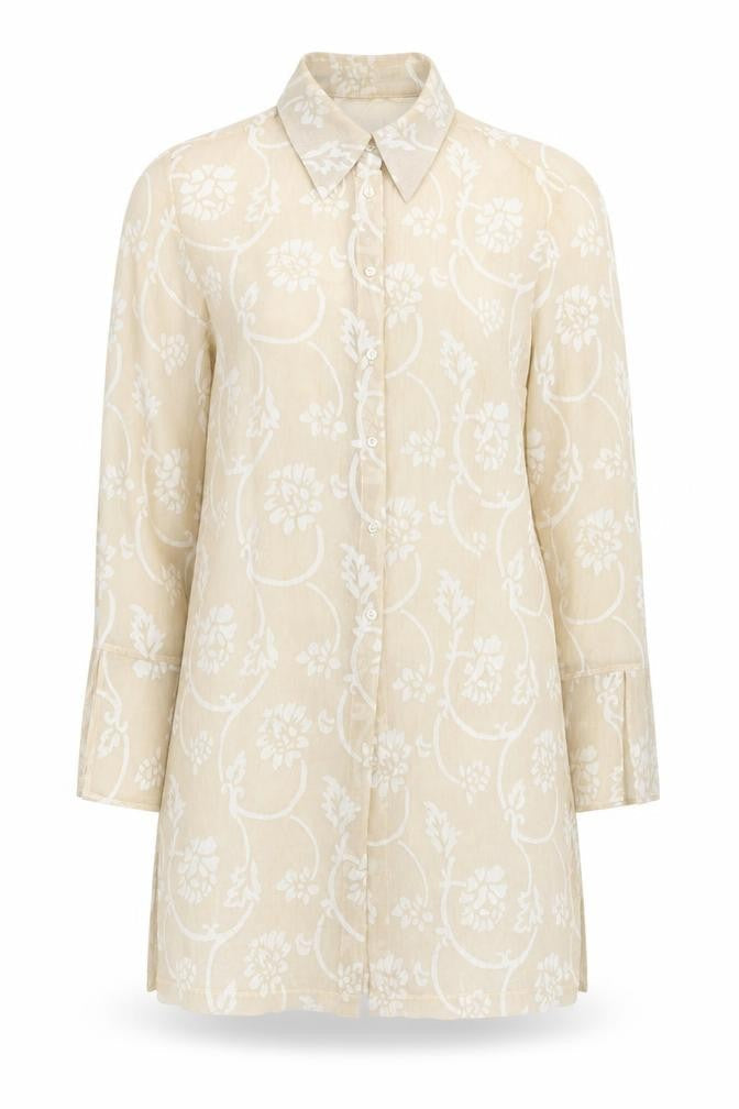 Womens UK Size 14 NEXT Beige Tunic Button-Up