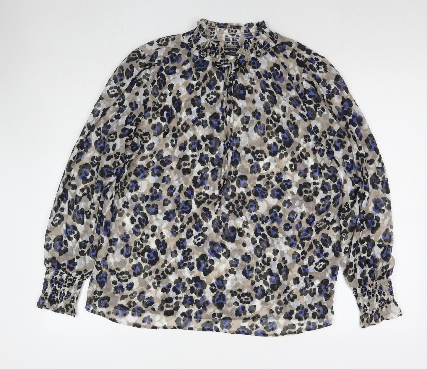 Womens UK Size 10 Marks and Spencer Multicoloured Basic Blouse