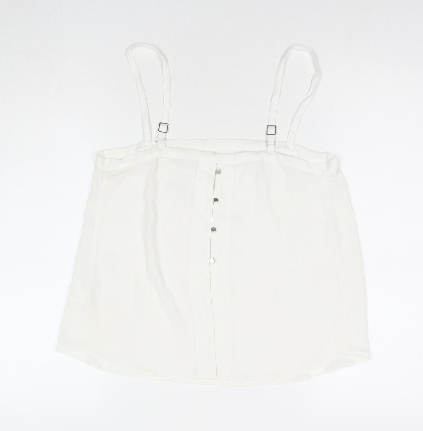 Womens UK Size 12 River Island White Basic Button-Up