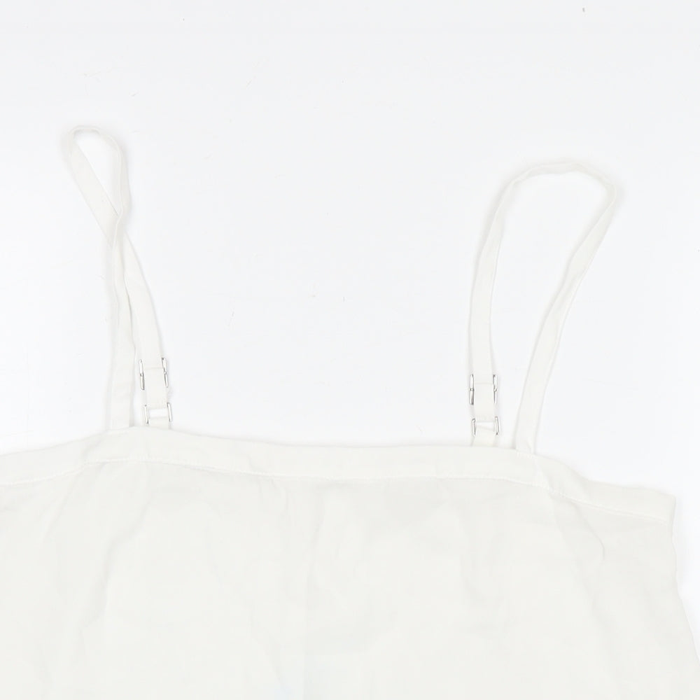 Womens UK Size 12 River Island White Basic Button-Up