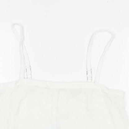 Womens UK Size 12 River Island White Basic Button-Up