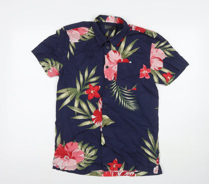 Broken Standard Womens Multicoloured Floral Cotton Basic Button-Up Size M Collared