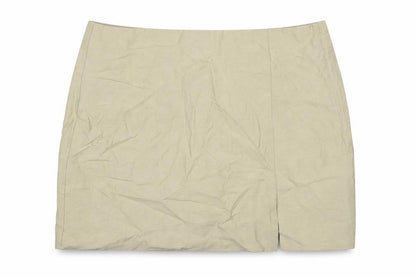 H&M Womens Beige Viscose Mini Skirt Size 10 Zip