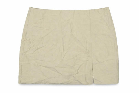 H&M Womens Beige Viscose Mini Skirt Size 10 Zip