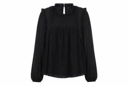 Womens UK Size XS Zanzara Black Basic Blouse