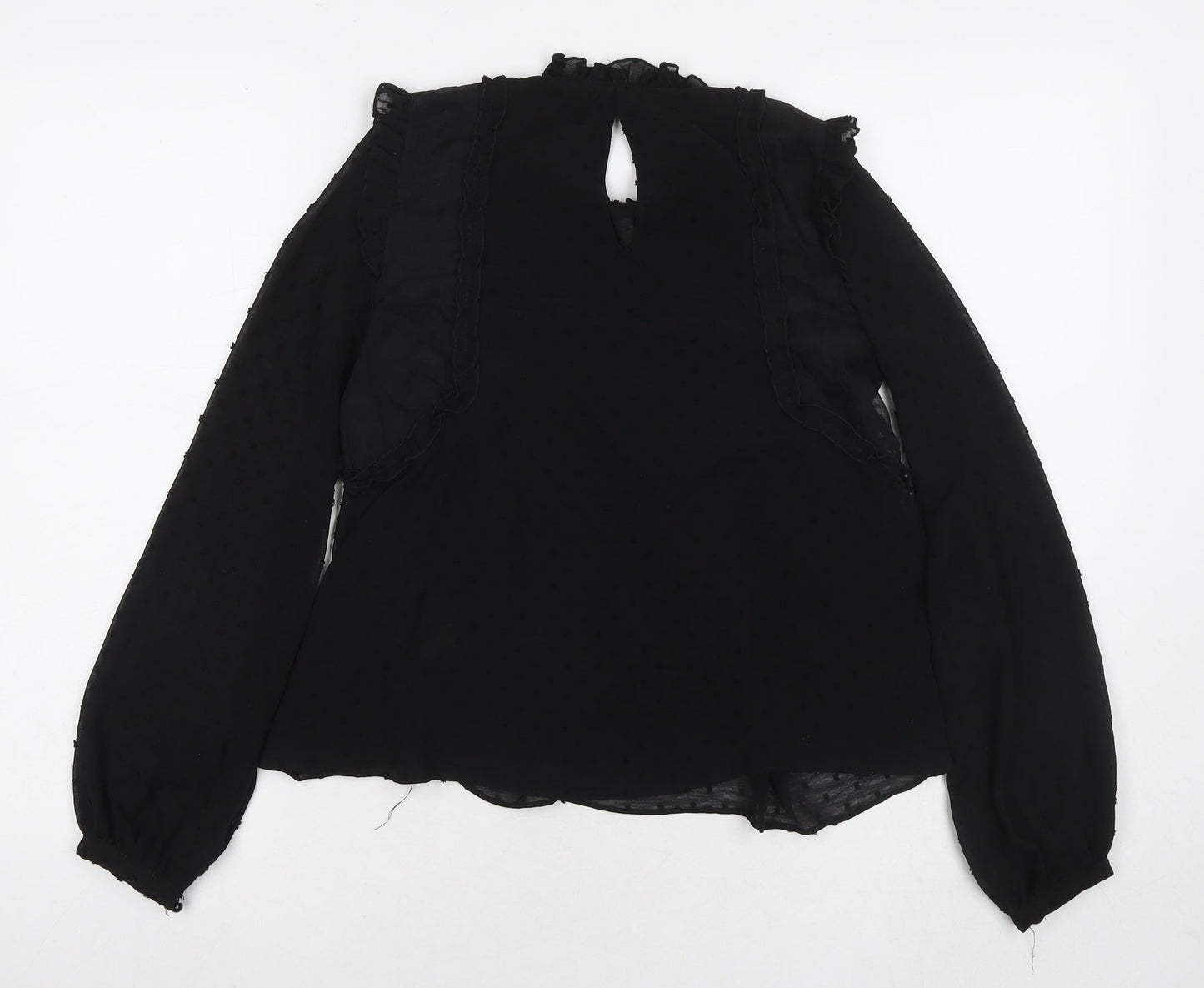 Womens UK Size XS Zanzara Black Basic Blouse