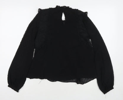 Womens UK Size XS Zanzara Black Basic Blouse