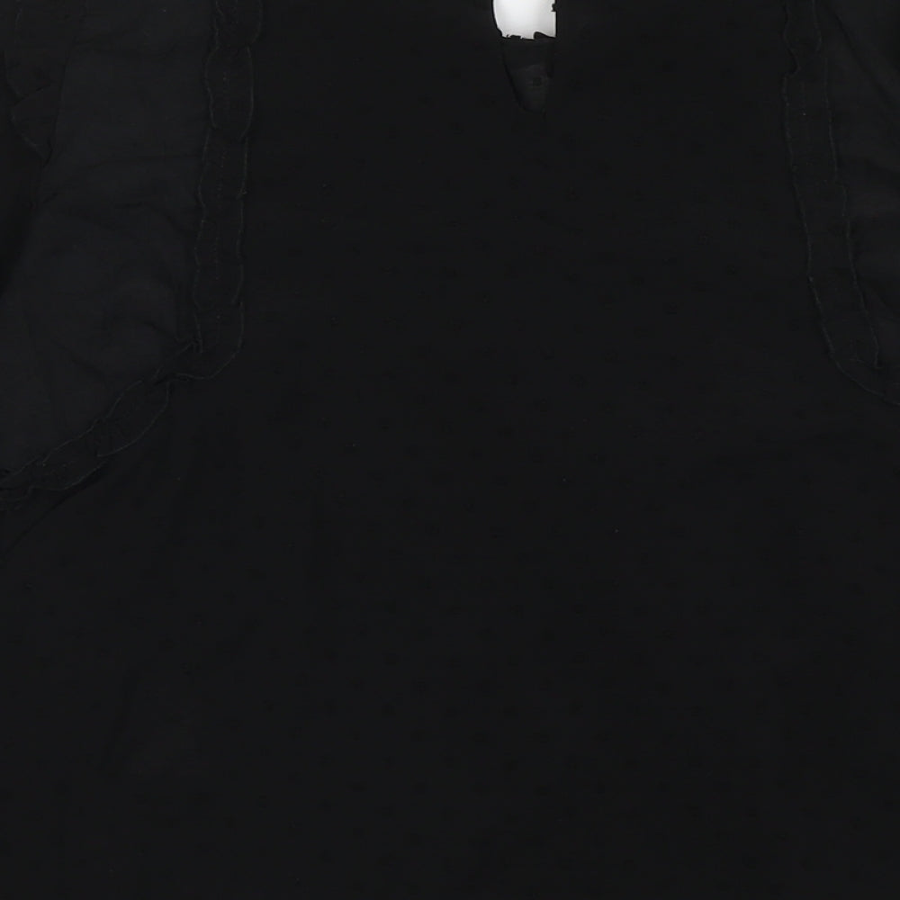Womens UK Size XS Zanzara Black Basic Blouse