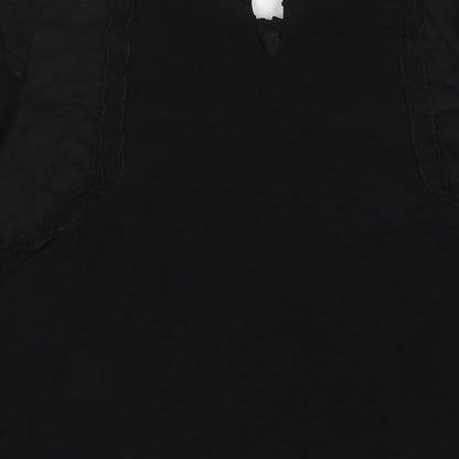 Womens UK Size XS Zanzara Black Basic Blouse