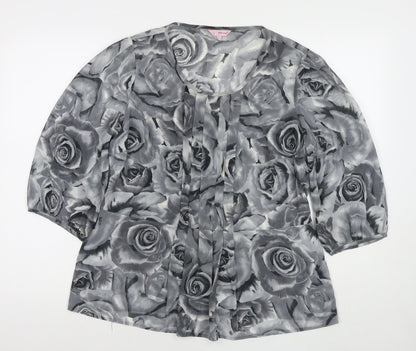 Womens UK Size 16 Per Una Grey Basic Blouse