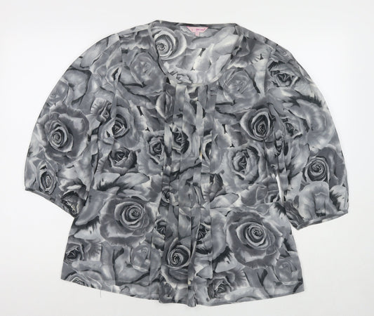 Womens UK Size 16 Per Una Grey Basic Blouse