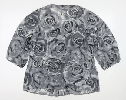 Womens UK Size 16 Per Una Grey Basic Blouse