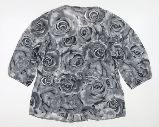 Womens UK Size 16 Per Una Grey Basic Blouse