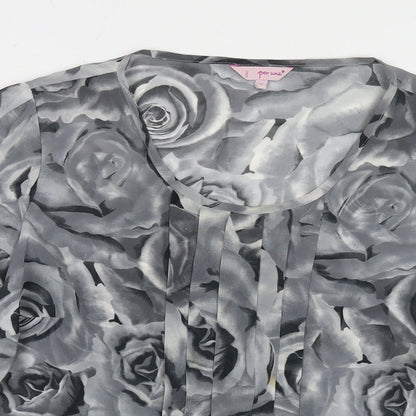 Womens UK Size 16 Per Una Grey Basic Blouse