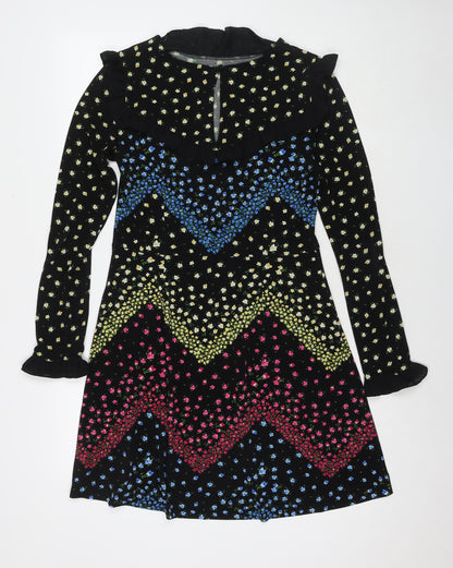 NEXT Womens Multicoloured Floral Viscose Fit & Flare Size 14 Round Neck Pullover