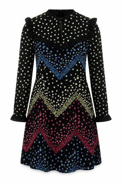 NEXT Womens Multicoloured Floral Viscose Fit & Flare Size 14 Round Neck Pullover