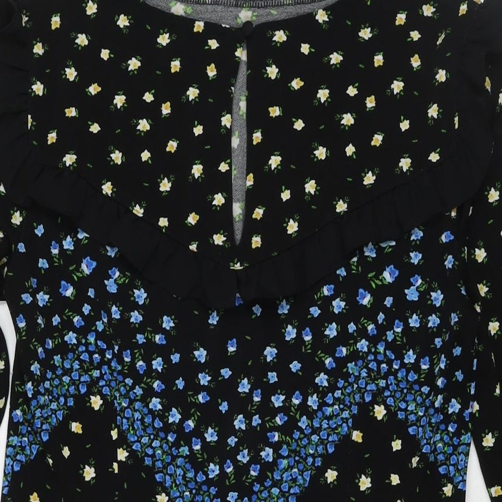 NEXT Womens Multicoloured Floral Viscose Fit & Flare Size 14 Round Neck Pullover