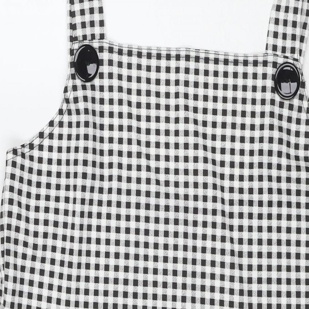 Select Womens Black Check Polyester Tank Dress Size 18 Square Neck Pullover