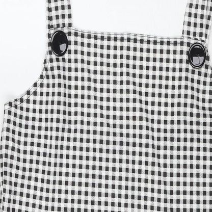 Select Womens Black Check Polyester Tank Dress Size 18 Square Neck Pullover
