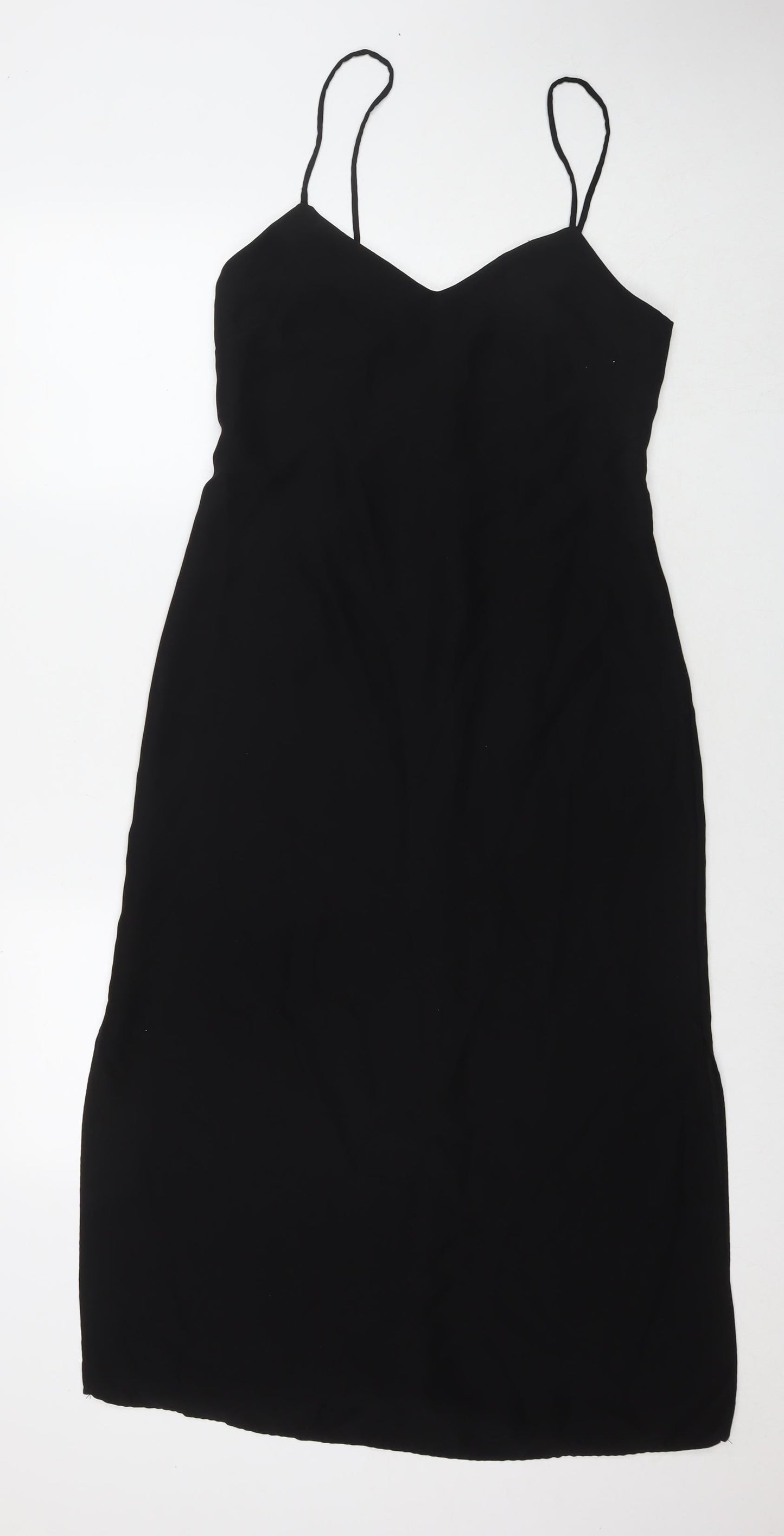 Mango Womens Black Polyester Maxi Size S V-Neck Zip