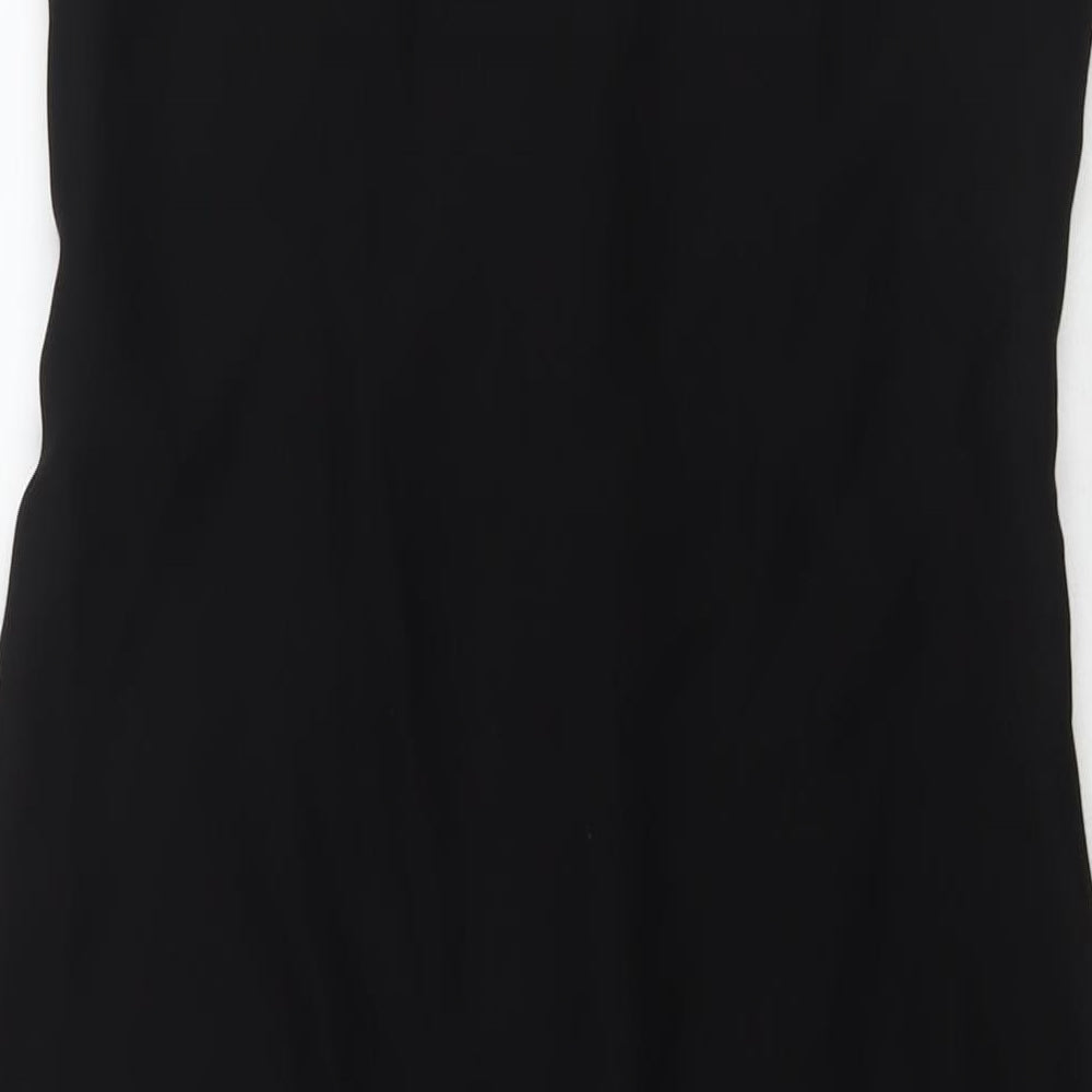 Mango Womens Black Polyester Maxi Size S V-Neck Zip
