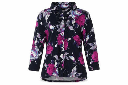 Womens UK Size L Anna Rose Black Basic Button-Up