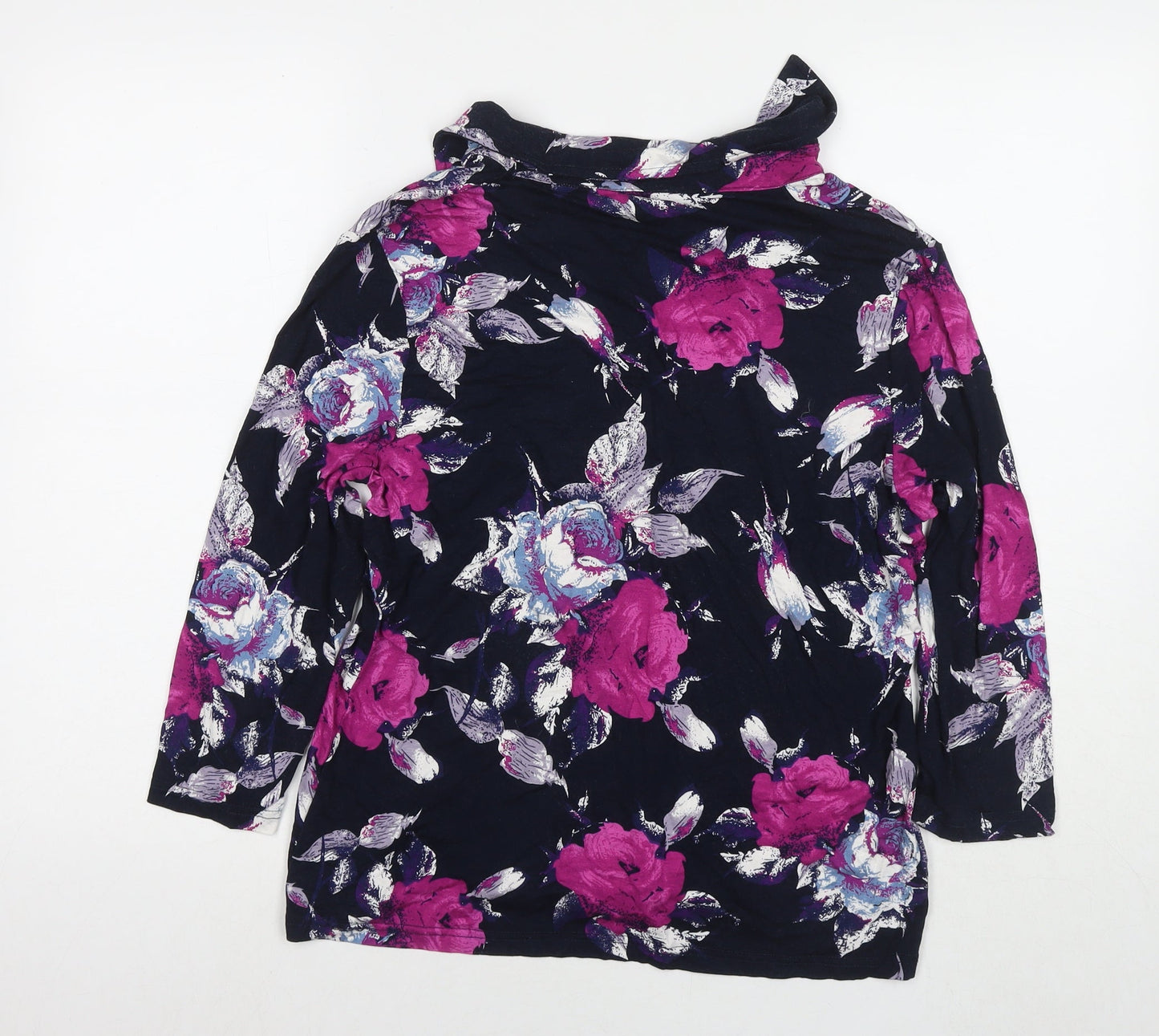 Womens UK Size L Anna Rose Black Basic Button-Up