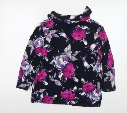 Womens UK Size L Anna Rose Black Basic Button-Up