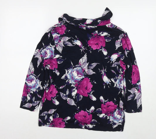 Womens UK Size L Anna Rose Black Basic Button-Up