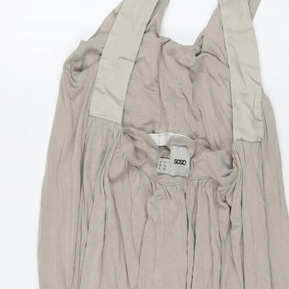 ASOS Womens Beige Viscose Tank Dress Size 8 Round Neck Pullover