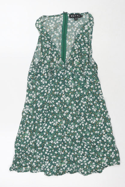 Womens UK Size S Motel Green Basic Tank
