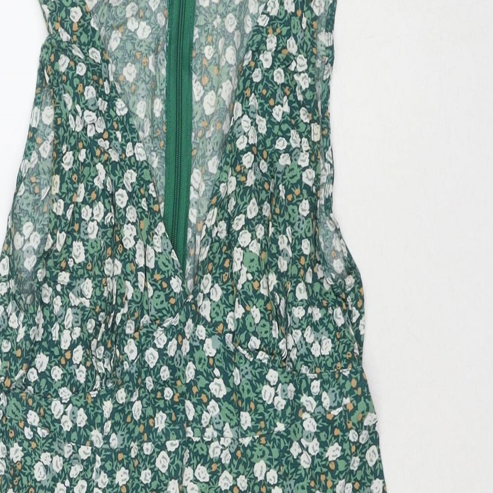 Womens UK Size S Motel Green Basic Tank