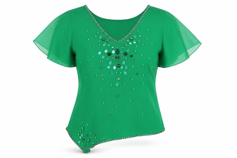 Womens UK Size 14 Together Green Basic Blouse