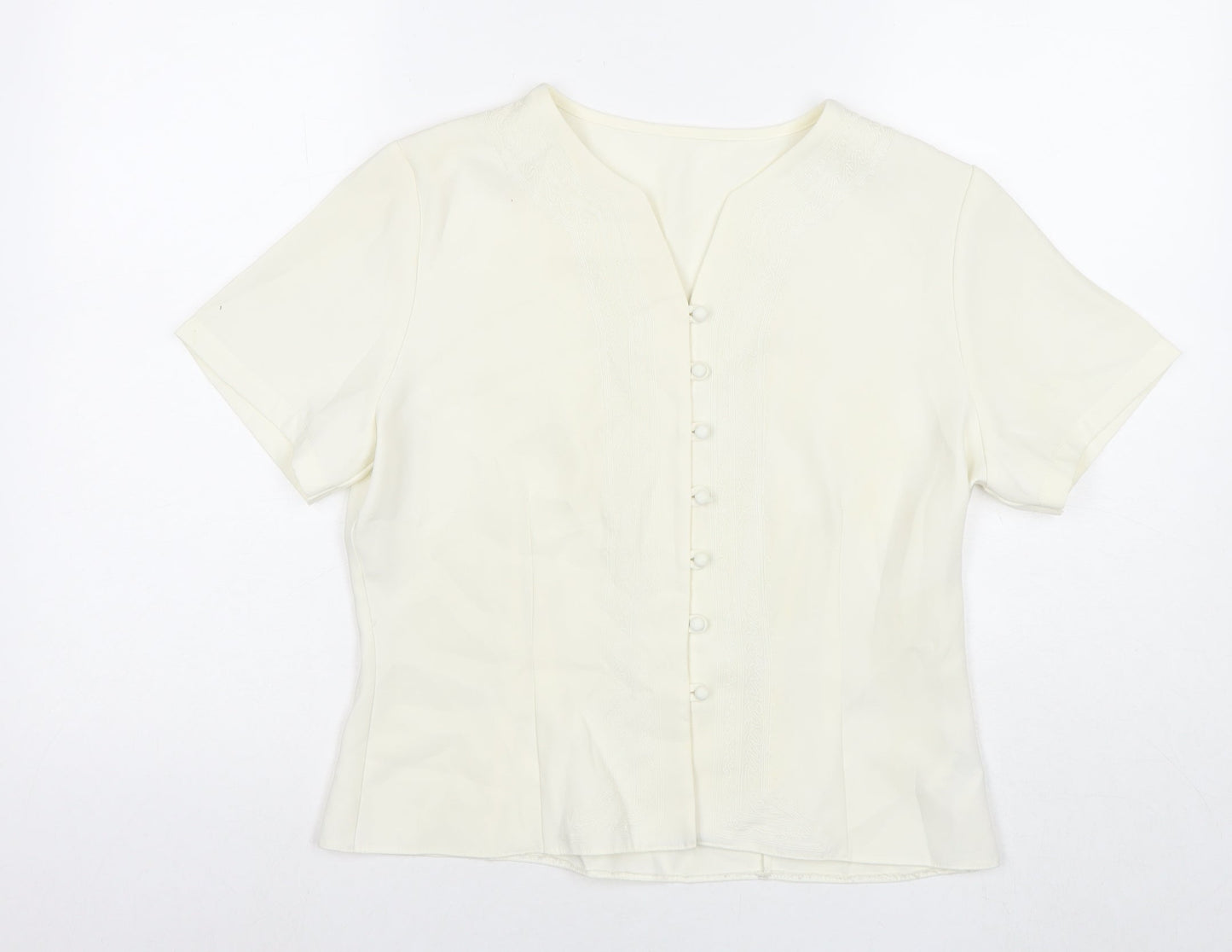 Womens UK Size 14 St Michael White Basic Button-Up