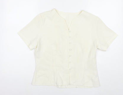 Womens UK Size 14 St Michael White Basic Button-Up