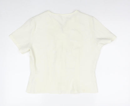 Womens UK Size 14 St Michael White Basic Button-Up