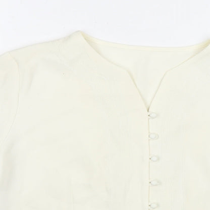 Womens UK Size 14 St Michael White Basic Button-Up