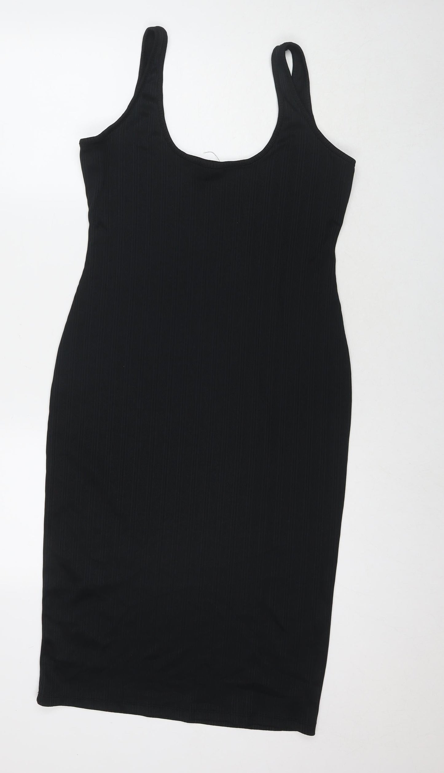 River Island Womens Black Polyester Tank Dress Size 14 Scoop Neck Pullover