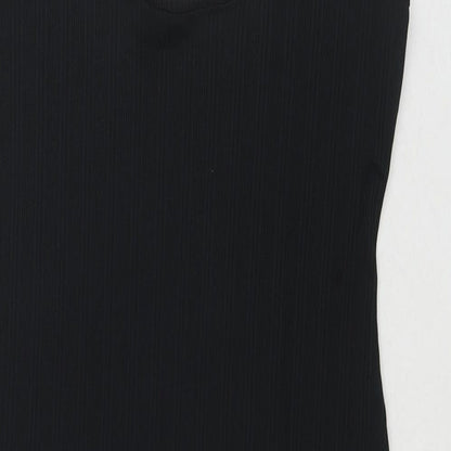 River Island Womens Black Polyester Tank Dress Size 14 Scoop Neck Pullover