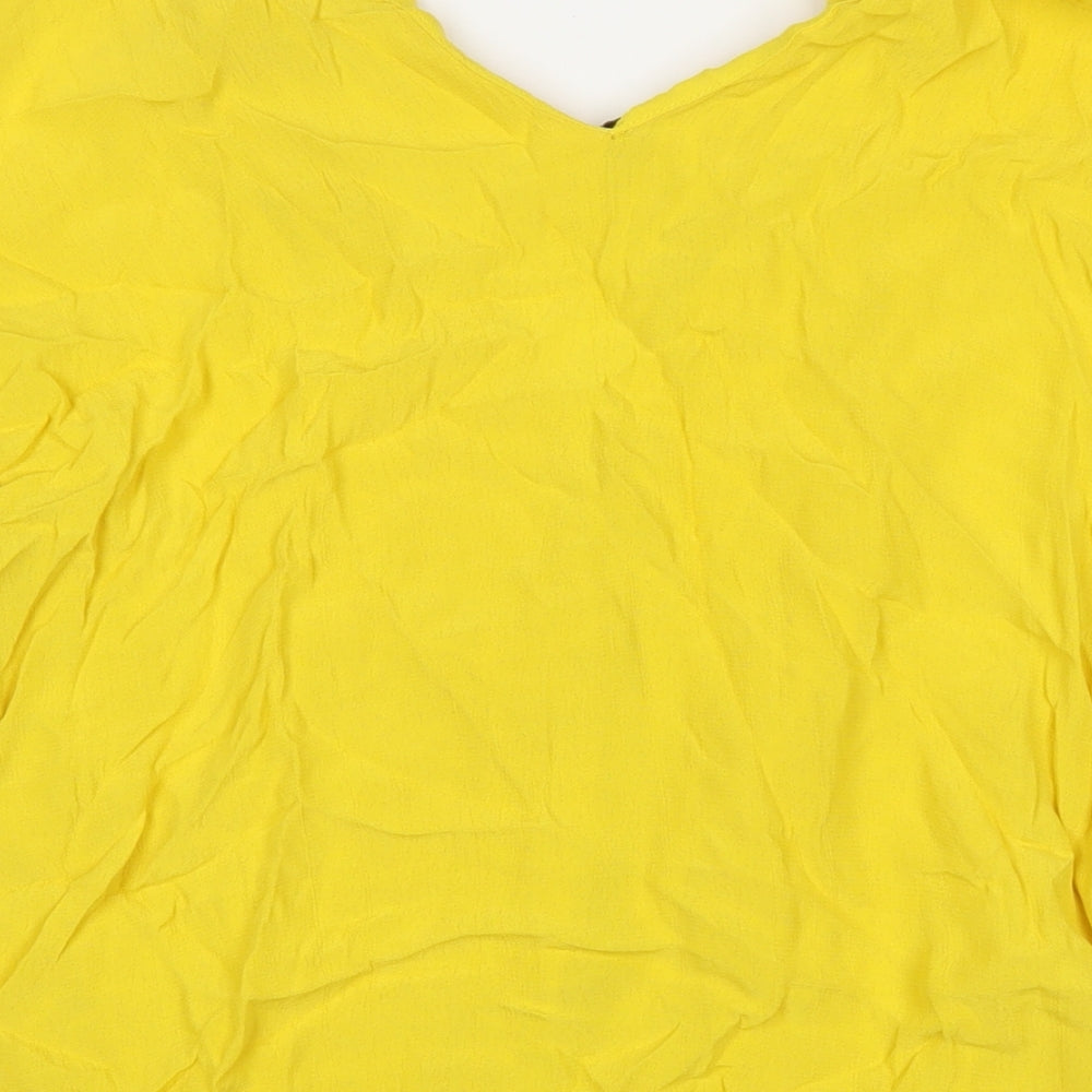 Womens UK Size 10 River Island Yellow Tunic Button-Up