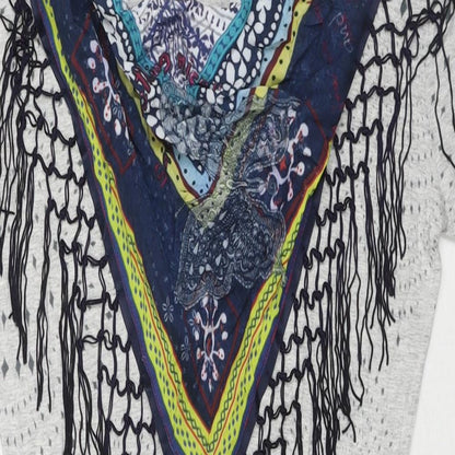 Desigual Womens Grey Viscose T-Shirt Dress Size L Round Neck Pullover