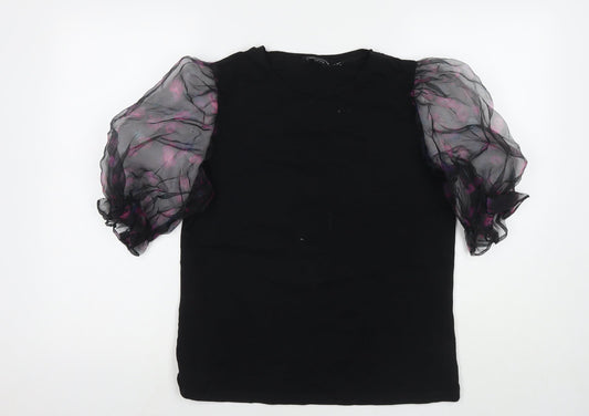 Womens UK Size 14 Dorothy Perkins Black Basic T-Shirt