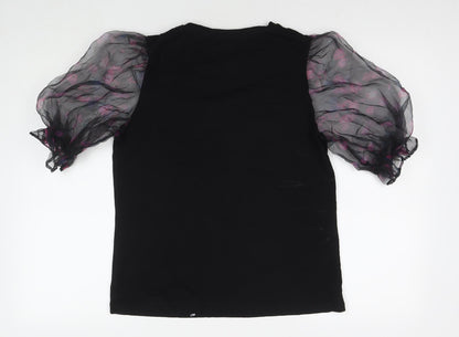 Womens UK Size 14 Dorothy Perkins Black Basic T-Shirt