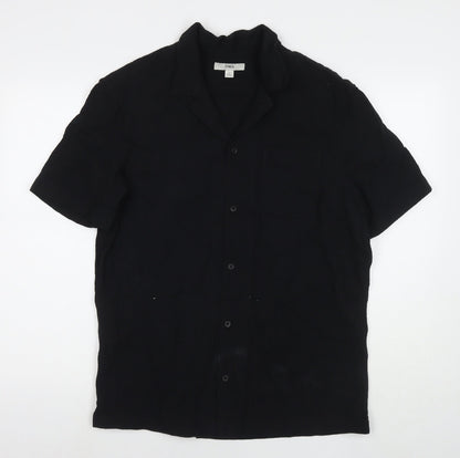 Womens UK Size L Marks and Spencer Black Basic Button-Up