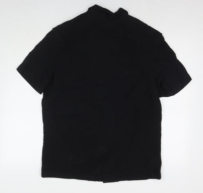 Womens UK Size L Marks and Spencer Black Basic Button-Up
