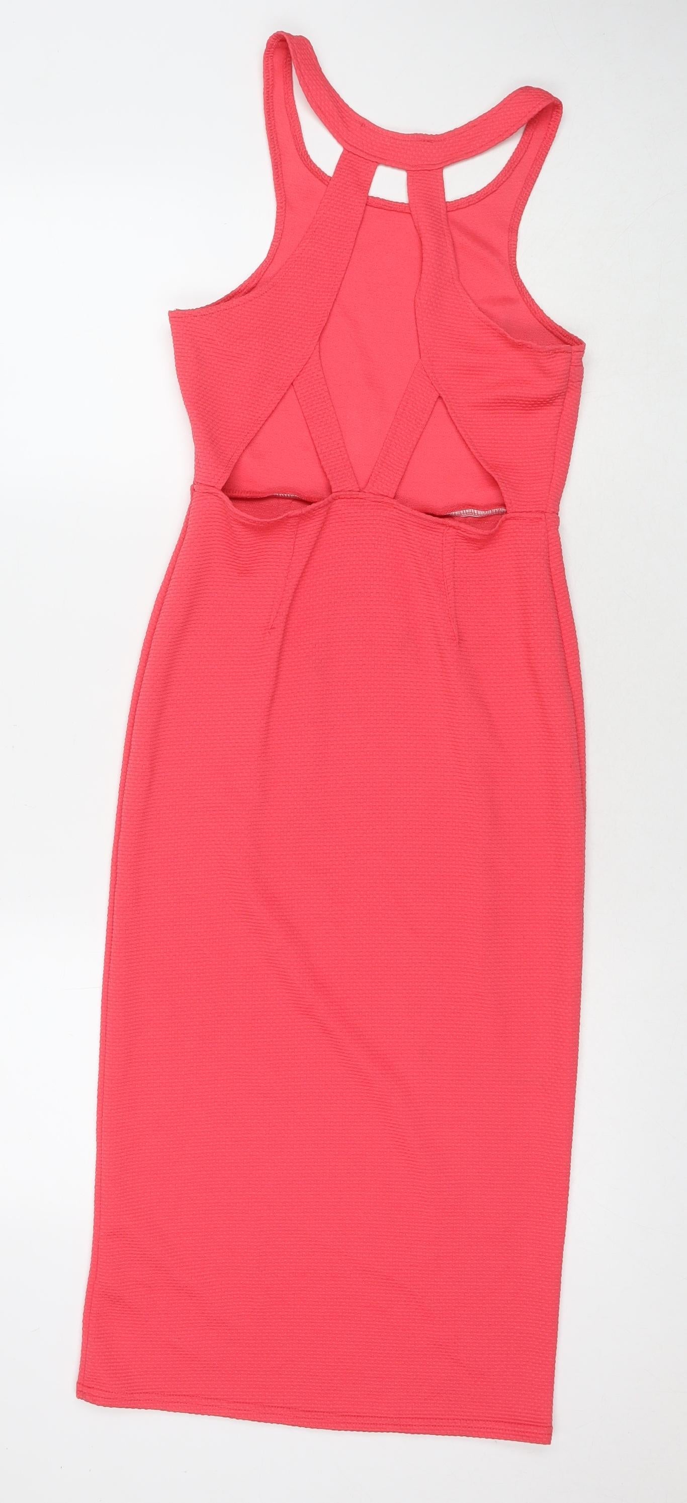 Kelly Love Womens Pink Polyester Pencil Dress Size S Round Neck Pullover