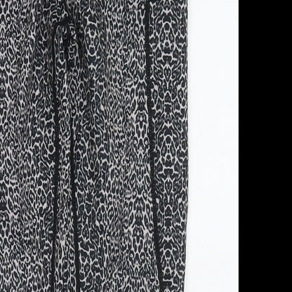 Ouges Womens Black Animal Print Polyester Pedal Pusher Leggings Size XS L25 in Regular Pullover - Leopard Print